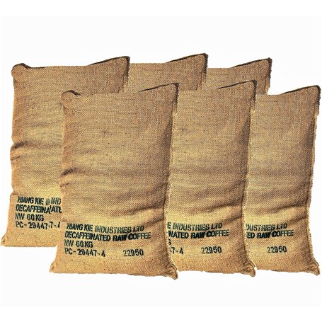Grands sacs en jute de café recyclé -Paquet de 6 unités de 70X100 60Kg - Idéal pour jardín- hivernage -cuisine - Toile de jute é
