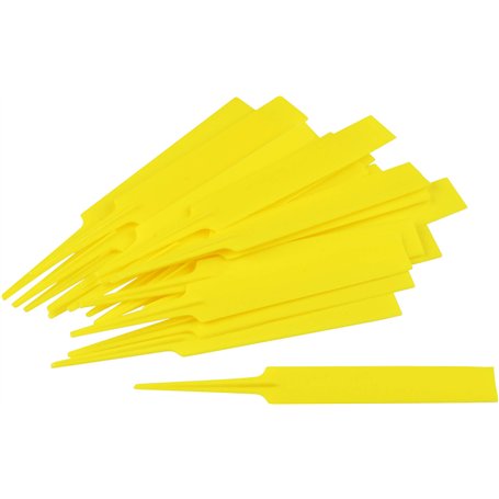 Meister Lot de 20 étiquettes pour Plantes - 90 x 17 mm - Surface d'étiquetage - Matériau résistant aux intempéries - Jaune - pou