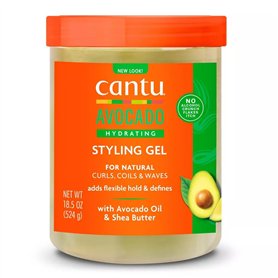 CANTU - Gel coiffant hydratant à l'avocat sans alcool - Femme - 524 g - Définition forte et nutrition sans effet cartonné