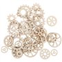 Healifty 50 Pcs Rustique en Bois Tranches Disques Engrenage Forme en Bois Découpes pour Embellissements Bricolage Artisanat Scra