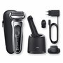 Braun Series 7 Rasoir Électrique Homme À Grille Sans Fil Argent, Centre SmartCare, Tondeuse De Précision, Technologie Wet & Dry,