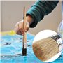 Lot de 3 pinceaux de peinture à la craie en poils naturels ronds pour meubles, décoration d'intérieur, cirage, vitrage de poteri