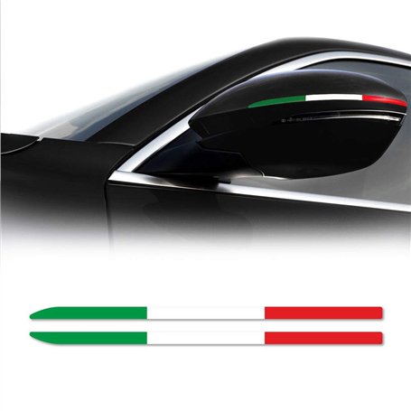 4R Quattroerre.it Bandes adhésives Tricolore Italia Compatible pour rétroviseurs Alfa Stelvio