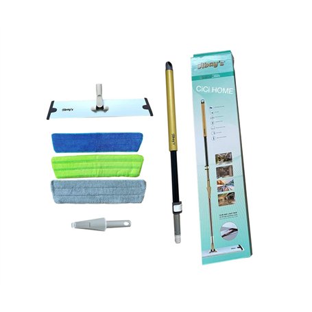 ilbay's Balai en aluminium 60 cm Avec lot de serpillères en microfibre
