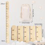 Toise en Bois pour Enfants, Règle à Mesurer Pliable avec Sac de Rangement en Toile (27x42 cm), pour Chambre d'Enfant, Décoration