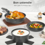 YASHE Batterie de Cuisine 15 Pièces, Poêles et Casseroles avec Revêtement Antiadhésif Effet Granit, Poignées Amovibles, Empilabl