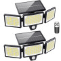 [Lot de 2] Lampes Solaires Extérieur Puissante - 304LED Projecteur Lumière Solaire Extérieure avec Détecteur de Mouvement, 320°é