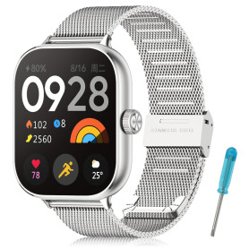 BDIG Métal Bracelet Compatible avec Xiaomi Redmi Watch 5/Xiaomi Redmi Watch 4 /Xiaomi Mi Band 9 Pro,Bracelet en Acier Inoxydable