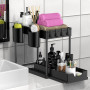 Rangement sous Evier 2 Niveaux, Coulissant Organiseur sous Évier Etagere Tiroir,Panier de rangement multifonction pour salle de 