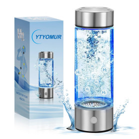 Bouteille Riche en Hydrogène Eau Portable, 430ML Générateur D'hydrogène en 3 Minutes Anti Âge, USB Bouteille d'eau Sans Fil, Fab