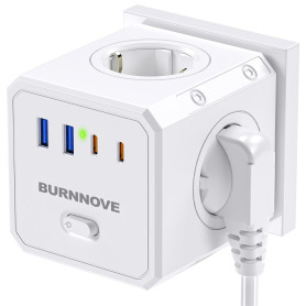 BURNNOVE Multiprise 8 en 1 Cube de Prise 4000W Multiprise Cube Murale USB C sans Fil 16A 4 Prises AC 2 USB 2 Type C avec Interru BURNNOVE Multiprise 8 en 1 Cube de Prise 4000W Multiprise Cube Murale USB C sans Fil 16A 4 Prises AC 2 USB 2 Type C avec Interru