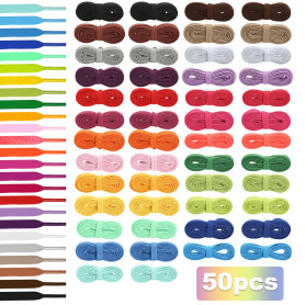 UILYNIU Lot de 25 paires de lacets plats colorés de rechange durables pour chaussures de sport, baskets, skateboard, bottes de s