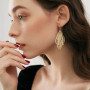 Uwiyo 12 Paires Boucles d'Oreilles Pendantes Or pour Femmes Filles, Boucles d'Oreilles Boho à pampilles en diamant et feuille en