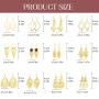 Uwiyo 12 Paires Boucles d'Oreilles Pendantes Or pour Femmes Filles, Boucles d'Oreilles Boho à pampilles en diamant et feuille en
