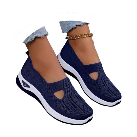 Chaussure De Sport Femme Orthopédiques Mode Air Running Course Chaussures sans Lacet Ete Outdoor Casual Mesh Respirant Confort L