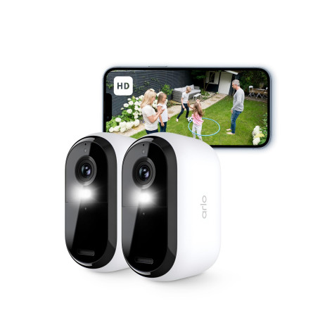 Arlo Essential 2 HD, Caméra de Surveillance WiFi Extérieure Sans Fil, Autonomie de 6 mois, Vision Nocturne Couleur, Éclairage, S