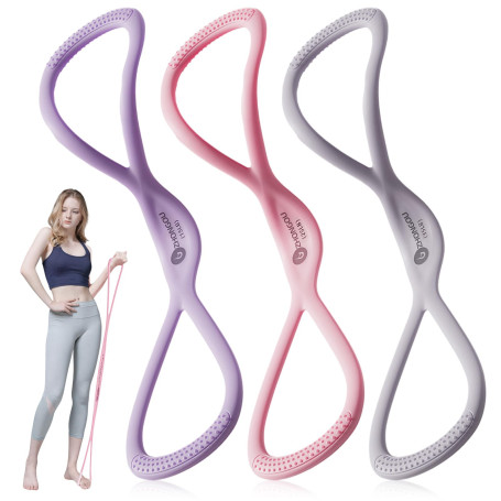 Lot De 3 Cordes De Traction De Yoga en Forme De 8, pour Exercices D'éPaules, Fitness, Yoga, Pilates, éTirements Musculaires, Amé