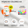Feuilles de couleur, Pack 50 Feuilles A4 80gr – Papier couleur pour loisirs créatifs, imprimante, scrapbooking – Feuilles coloré