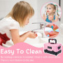 Lubibi Ensemble de Maquillage Lavable pour Enfants avec Coffret, Testé de sécurité Kit de cosmétiques réels pour Enfants,Anniver