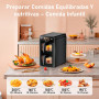 Air Fryer 2 Compartiments 10L, Friteuse à Air sans Huile Airfryer avec Fenêtre de Visualisation - Friteuses Double 10 Programmes