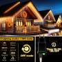 Uping Guirlande Lumineuse Extérieur Rideau Lumière 400 led avec 48 Stalactites Etoilées, Decoration Noël Mariage Jardin Maison F