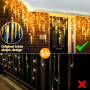 Uping Guirlande Lumineuse Extérieur Rideau Lumière 400 led avec 48 Stalactites Etoilées, Decoration Noël Mariage Jardin Maison F