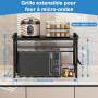 Vankarr Support pour Micro Onde et Four Extensible Etagere Micro-Ondes, Support en Métal Four à Micro-étagère pour Micro-Ondes a