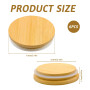 Ennoxwi Lot de 6 couvercles ronds en bambou de 80 mm avec joint d'étanchéité en silicone, réutilisables, pour la maison, la cuis