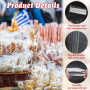 100 Sacs en Plastique OPP, 31*7 cm Sac en Cellophane pour Bougie/Confiserie/Bijou, Sachet en Cellophane avec 100 Étiquettes d'ét