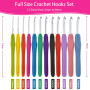 RealPlus Aiguilles à Crochet Set, Ensemble de 12 pcs Crochet à Tricoter avec Poignées Ergonomiques en Caoutchouc à Prise Souple,