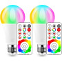 iLC LED Ampoules de couleur Edison Changement de Couleur Ampoule RGB+Blanc Dimmable - 120 Choix de Couleur - 10Watt E26 Types RG