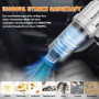 Aspirateur Voiture Puissant sans Fil: 15000PA Pliable 90° Aspirateurs à Main - 6000mAh Mini Aspirateur Rechargeable avec 3 HEPA 