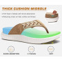 KuaiLu Tongs OrthopéDiques Femmes Semelles éPaisses Sandales Tongs DéTente Tissu D'éTé Enfiler Tapis Yoga RandonnéE Confortables