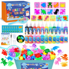 Dreamon Aqua Gelz Set, jouet magique en gel d'eau 3D à faire soi-même, Magic Water Gel avec 22 couleurs et 16 formes, cadeau de 