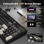 YUNZII IF99 Clavier de Jeu Mécanique sans Fil avec Smart LCD Display,QMIK/Via Programmable BT/2.4G/USB-CGasket Mounted Hot Swap 
