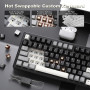 YUNZII IF99 Clavier de Jeu Mécanique sans Fil avec Smart LCD Display,QMIK/Via Programmable BT/2.4G/USB-CGasket Mounted Hot Swap 