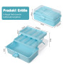 Sampoes Boîte de Rangement Multifonction à 3 Couches, Boîte à Outils Pliable avec Compartiments, Boite a Couture Boîte à Médicam