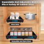 Auauraint Tiroir Coulissant, Tiroir Télescopique Extensible, Tiroir Coulissant pour Cuisine, Largeur Ajustable 32-52cm, Installa
