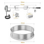 only fire BRK-6025 tournebroche Ring Kit pour 57cm Kettle Grill Gril au Charbon s'adapte Weber 2290 (Acier INOX)