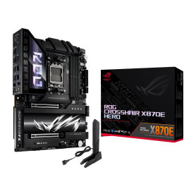 ASUS ROG Crosshair X870E Hero – Carte mère Gaming AMD Ryzen AM5 X870E ATX (DDR5, 18+2+2 DrMOS, PCIe 5.0, 5 x M.2, Wi-FI 7, USB4 