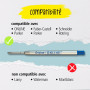 Recharges universelles stylo à bille 6x de ONLINE, convient à Parker etc I Trait M I Standard international I Indélébile I longu
