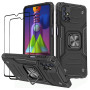 KANSI Coque Compatible pour Samsung Galaxy M51, Verre Trempé [2 Pièces] Housse TPU Silicone Rotation 360° Aimant Anneau Support 