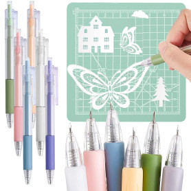 6 stylos couture auto-cicatrisant, stylos rétractables pour travaux manuels, outils de coupe, coupe-papier, stylo à découper, st
