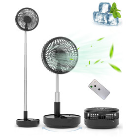 Ventilateur de table, Ventilateur oscillant portable, ventilateurs pliable avec télécommande, 4 vitesses, ventilateur de table U