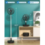 Ventilateur de table, Ventilateur oscillant portable, ventilateurs pliable avec télécommande, 4 vitesses, ventilateur de table U
