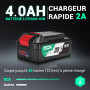 DCA Meuleuse d'angle Sans fil Sans balai 20V, Ø125mm, incl. Batterie 4.0Ah & Chargeur Rapide, 8500 tr/min Meuleuse d'angle avec 