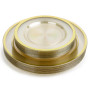 Assiette Reutilisable - 40 Assiettes Plates Plastique Premium sans BPA avec Bord Doré (26cm & 19cm) - Rigide et Élégante pour Ma