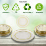 Assiette Reutilisable - 40 Assiettes Plates Plastique Premium sans BPA avec Bord Doré (26cm & 19cm) - Rigide et Élégante pour Ma
