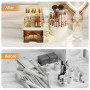 Organisateur de Maquillage, Rangement Maquillage avec Compartiments, 360°Rotatif, Stockage Boîte Cosmétique Multifonctionnel, Co