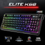 Spirit of Gamer - Elite K60, Clavier Gamer Semi-Mécanique Sans Fil et Bluetooth Rechargeable, Autonomie 360h, Connexion 2.4 GHZ,